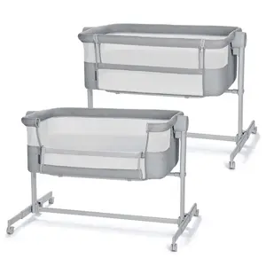 Kinderkraft Postýlka dětská polohovatelná Nestee Up2 Full Light Grey