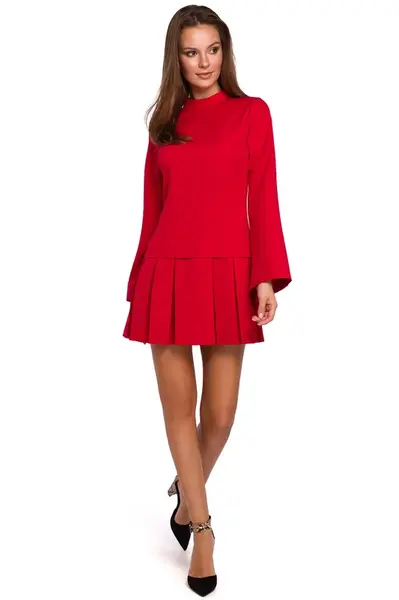 Makover Woman's Dress K021 Red