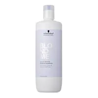 Neutralizační šampon pro posílení blond vlasů Schwarzkopf BlondMe Bond Repair Purple Shampoo - 1000 ml + dárek zdarma