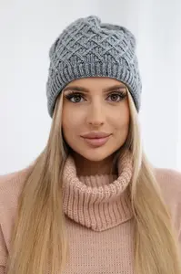 Kesi Čapica s fleece Kratka K204 tmavošedý
