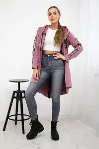 Sweatshirt with back zip dark pink