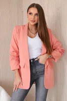 Elegantní sako s klopami tmavě meruňkové
