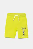 Dětské bavlněné šortky Guess zelená barva, nastavitelný pas, N5RD03 KAD74