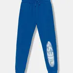 Dětské bavlněné tepláky Guess modrá barva, s potiskem, L5YQ11 KAD74