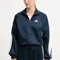 Mikina adidas Stadium dámská, černá barva, s potiskem, JW0527