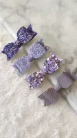 Sponky do vlasů mini mašličky PURPLE MINI (4 ks)