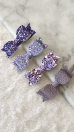 Sponky do vlasů mini mašličky PURPLE MINI (4 ks)