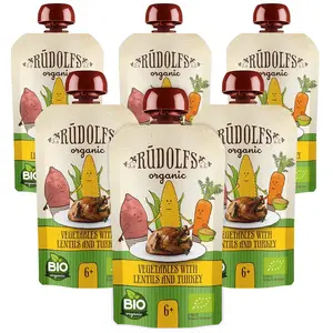 Rudolfs Zelenina, čočka, krůtí maso BIO kapsička 6x110 g