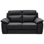 Celina Home DVOUMÍSTNÁ POHOVKA, černá, pravá kůže
