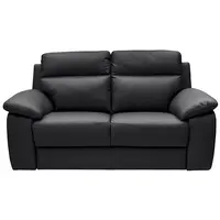 Celina Home DVOUMÍSTNÁ POHOVKA, černá, pravá kůže