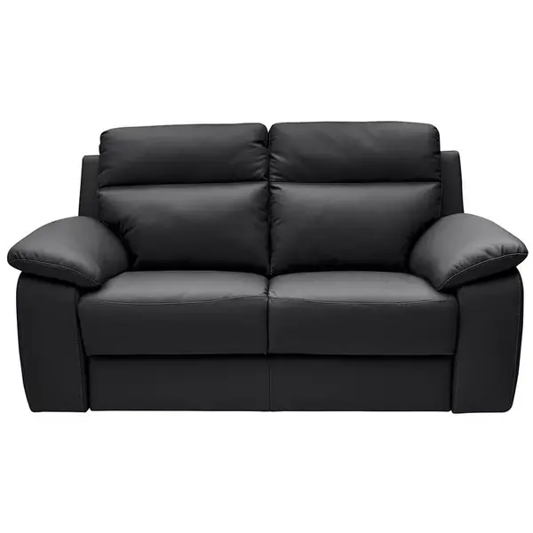 Celina Home DVOUMÍSTNÁ POHOVKA, černá, pravá kůže