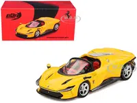 Ferrari Daytona SP3 Giallo Modena Yellow with Red Interior 1/64 Diecast Model Car by BBR