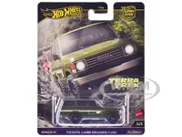 Toyota Land Cruiser FJ60 Green with Stripes "Terra Trek" Series Diecast Model Car by Hot Wheels