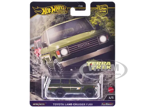 Toyota Land Cruiser FJ60 Green with Stripes "Terra Trek" Series Diecast Model Car by Hot Wheels