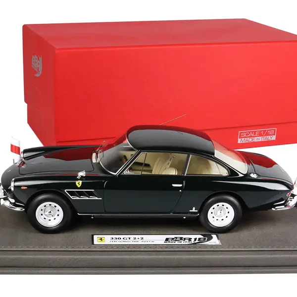 Ferrari 330 GT 22 Series Pace Car Black 24 Hours of Le Mans (1966) with DISPLAY CASE Limited Edition to 199 pieces Worldwide 1/18 Model Car by BBR