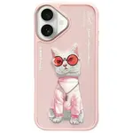 Zadní kryt NIMMY case GLASSES COOL CAT pro Apple iPhone 16, růžová