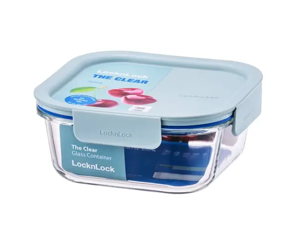 Lock&Lock Clear Dóza čtvercová 750 ml borosilikátové sklo 1 ks mint