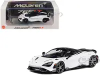 McLaren 765LT White with Black Top and Extra Wheels 1/64 Diecast Model Car by CM Model