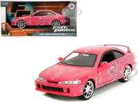 1995 Honda Integra Type R Pink with Graphics "Fast &amp; Furious Remix" Series 1/24 Diecast Model Car by Jada