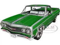 1965 Chevrolet El Camino Custom Calypso Green Metallic with Silver Graphics "Southern Kings Customs" Limited Edition to 210 pieces Worldwide 1/18 Die