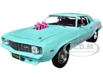 1969 Chevrolet Camaro Z/28 Light Blue with Pink Stripes "Pro Street" Limited Edition to 6250 pieces Worldwide 1/24 Diecast Model Car by M2 Machines