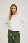 Marisse Women's Sweatshirt L-Bl-4305 Off White