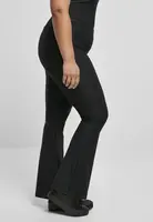 Women's leggings with a high waist and ribbed cut black