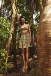 Marisse Floral Print Skirt L-Sc-3717 White_Black