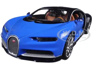 Bugatti Chiron Blue and Dark Blue 1/24 Diecast Model Car by Maisto