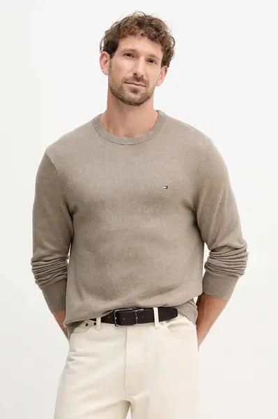 Svetr s příměsí kašmíru Tommy Hilfiger vínová barva, MW0MW28046