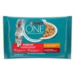 Purina ONE Sterilcat s kuřecím a hovězím 4 x 85 g