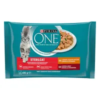 Purina ONE Sterilcat s kuřecím a hovězím 4 x 85 g
