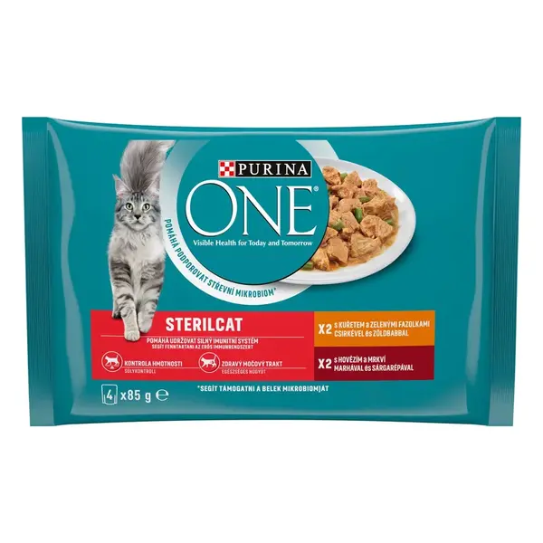 Purina ONE Sterilcat s kuřecím a hovězím 4 x 85 g