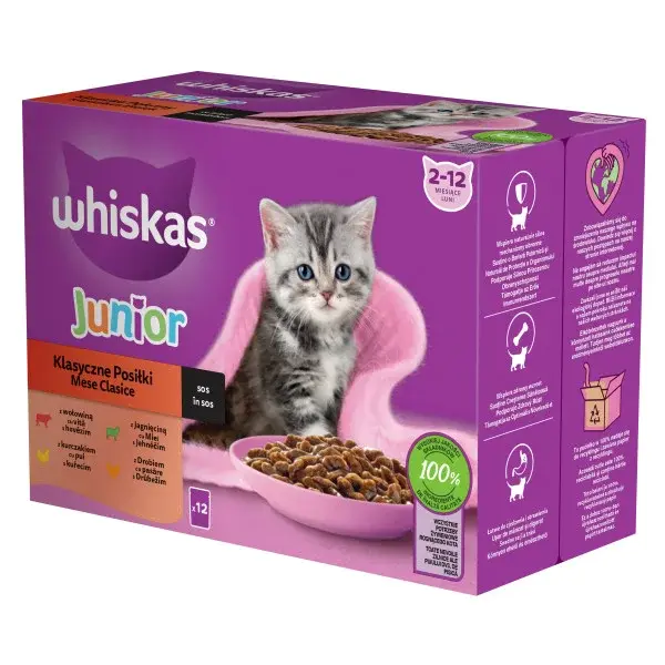 Whiskas Junior klasický krémový výběr v kapsičkách pro koťata 12 x 85 g