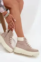 Semišové zimní boty pro ženy s kožíškem na platformě Vinceza