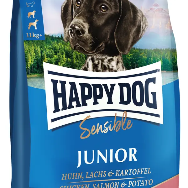 Happy Dog Sensible Junior Lachs & Kartoffel - kuracie, losos a zemiaky 1 kg