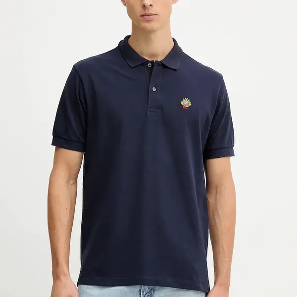 Bavlněné polo tričko Bally pánské, černá barva, s aplikací, MJE06N