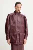 Bunda Bardot černá barva, přechodná, 60034JB