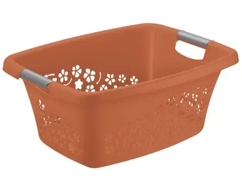 Kôš na prádlo Flowers 25 l, terakota%