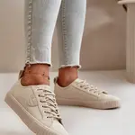 Corduroy women's sneakers insulated Big Star Hi-Poly System beige