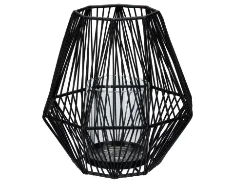 Kovový lampáš 16x17 cm, čierna%