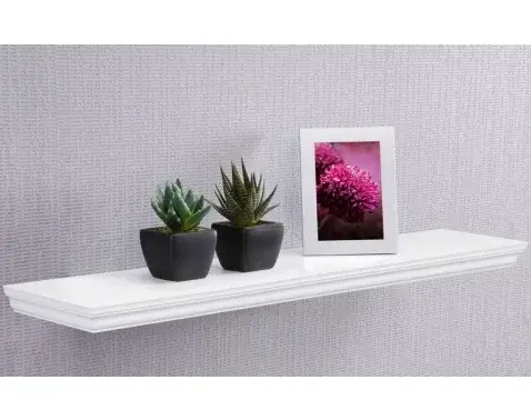 Nástenná polica Landwood, šírka 90 cm, biela%