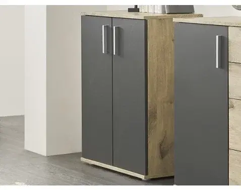 Skrinka 2-dverová Bacalar, dub viking/šedá%