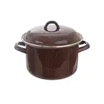 Smaltovaný hrnec s lemem a poklicí BROWN 2,5 l