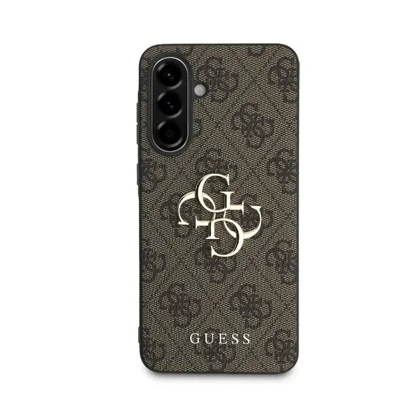 Zadní kryt Guess PU 4G Metal Logo pro Samsung Galaxy A36, hnědá