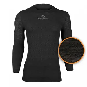 Unisex tričko Brubeck Base Layer s dlouhým rukávem Graphite L