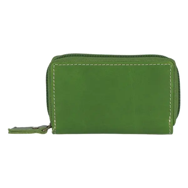 Hladké kožené pouzdro na kreditní karty zelené - Tomas Veeze