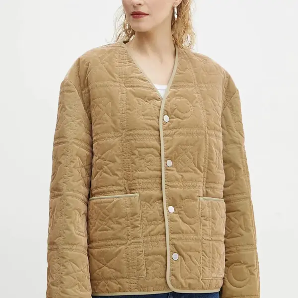 Velurová bunda Nanushka ADARA zelená barva, oversize, NU24FWJK03166