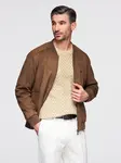 Ombre Men's imitation suede bomber jacket - brown
