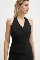 Halenka se směsi vlny Bruuns Bazaar černá barva, s aplikací, BBW4266